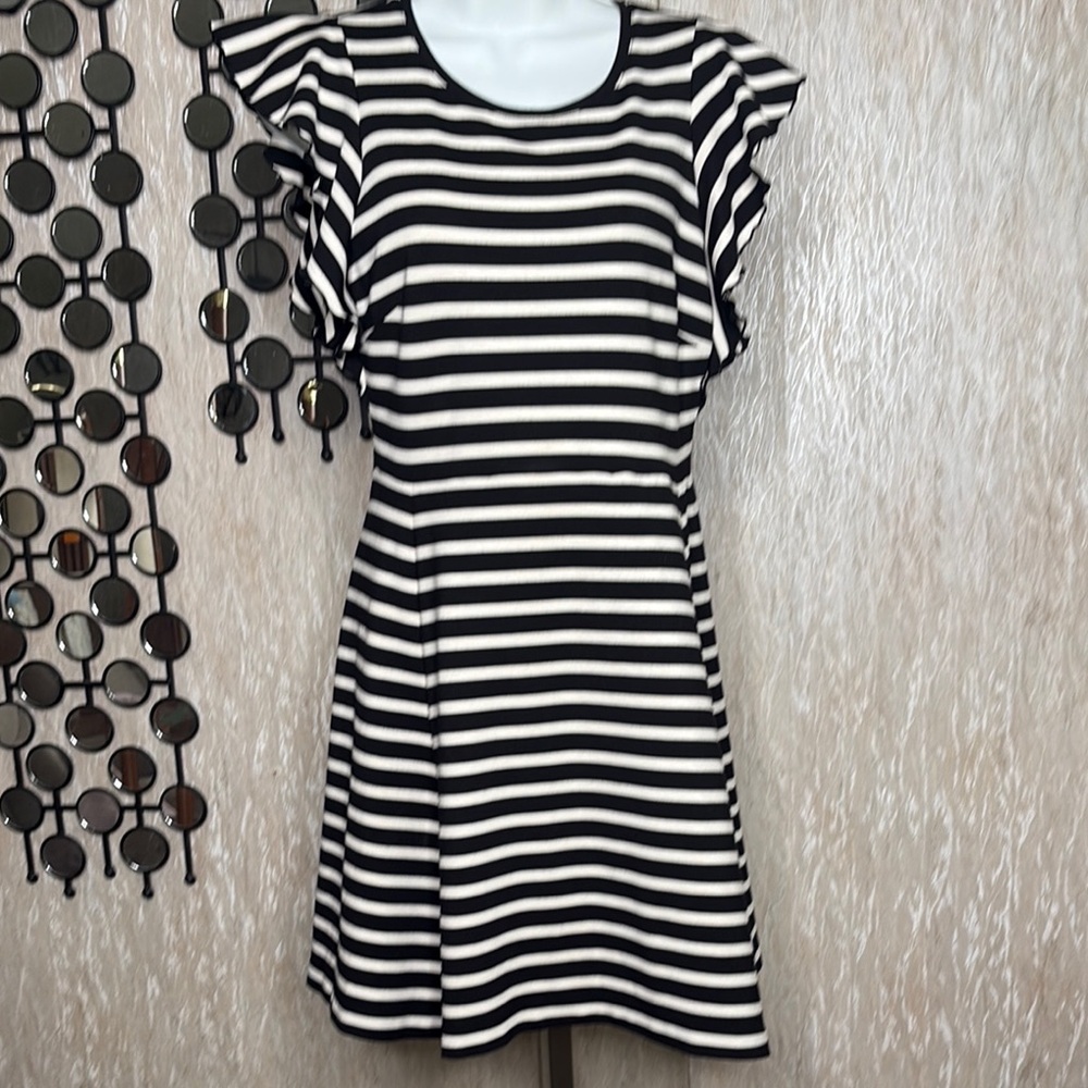 Kate Spade Black and White Striped Mini Dress
